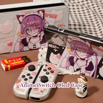 Oled-чехол Anime Maid для Nintendo Switch, высококачественная защитная оболочка для Oled-консоли Switch и Joycon, чехол для Oled-док-станции Switch