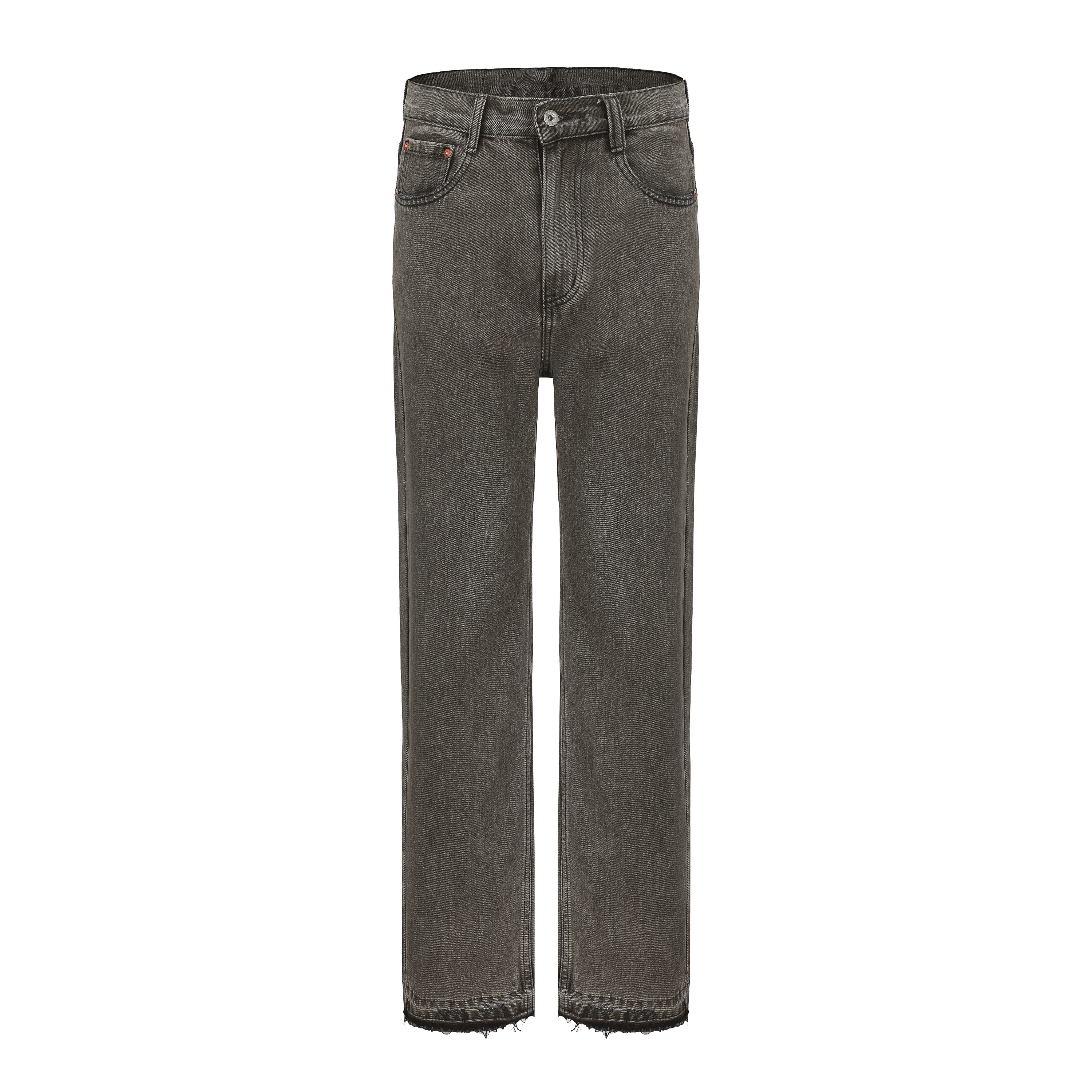 Поношенные, Вылинявшие Прямые джинсы с разрезом Дымчато-серого цвета 501cleanfit High Street Простые Мужские брюки В Корейском стиле0