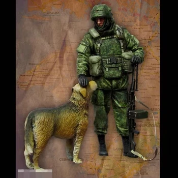 1/35 Набор моделей из смолы GK, военная тематика, (Солдат с собакой) в разобранном и неокрашенном виде 520C