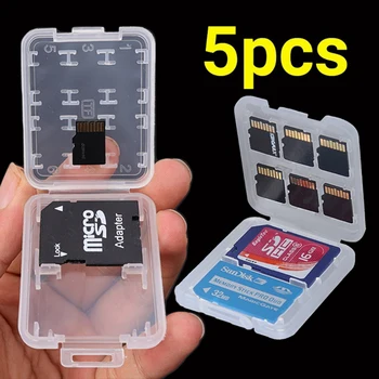 1-5 шт., Защитный держатель 8 в 1, Пластиковый Прозрачный мини для SD SDHC TF MS, Карта памяти, футляр для хранения, Коробка, сумка