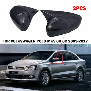 1 Пара Автомобильных Боковых Зеркал Заднего Вида, Глянцевый Черный ABS Пластик, Аксессуары Для Укладки Volkswagen POLO MK5 6R 6C 2009-2017