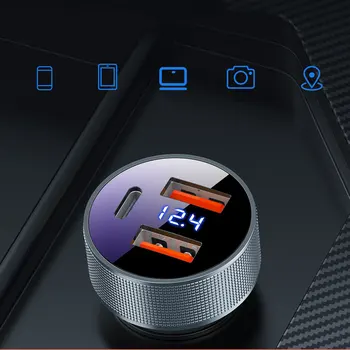 1 шт. Универсальное автомобильное зарядное устройство с автоматической быстрой зарядкой QC 3.0 80 Вт 5A Type C PD USB Адаптер для зарядного устройства для автомобильного телефона Аксессуары для интерьера автомобиля
