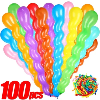 100 шт./пакет Спиральные латексные длинные воздушные шары с закрученным винтом, декоративные баллоны, детские надувные игрушки, принадлежности для декора на день рождения, свадьбу, вечеринку