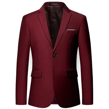 11 Цветов, высококачественный мужской блейзер, классический Новый приталенный однотонный пиджак, Модный деловой повседневный плюс размер 6XL