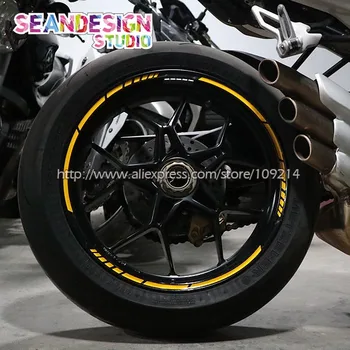 12 полосок Для мотоцикла Honda YAMAHA SUZUKI Kawasaki Ducati Benelli KTM 2 колеса Светоотражающая Наклейка На Обод Подходит для 17 дюймовых шин 