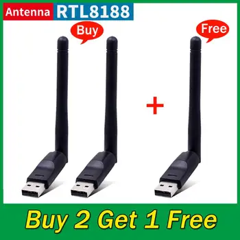 150 Мбит/с MT7601 Беспроводная Сетевая Карта Mini USB WiFi Адаптер LAN Wi-Fi Приемник Dongle Антенна 802.11 B/g/n Для ПК Windows RTL8188