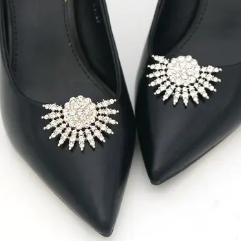 2шт женщин высокий каблук свадебные Шарм пряжка обувь зажим блестящие заколки украшения для обуви клип
