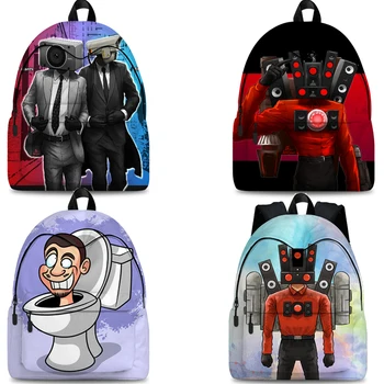 3D Skibidi Туалетные Рюкзаки для Девочек-подростков Titans TV Man Bookbag Speakerman Детские Школьные Сумки Рюкзак Для Ноутбука Дорожный Рюкзак