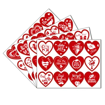 8шт декоративных наклеек на День Святого Валентина, наклейка в форме сердечка, наклейка для подарочной упаковки, печать для вечеринки по случаю Дня рождения, Свадебная поставка