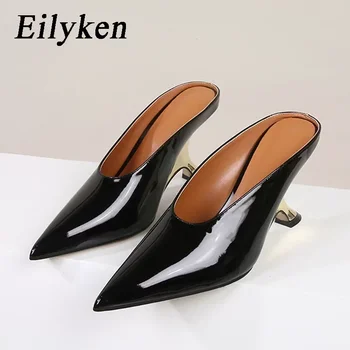Eilyken 2024, Модные женские тапочки-лодочки на танкетке с острым носком, Лаконичные туфли-лодочки на мелком высоком каблуке