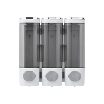 JHD-Настенный дозатор мыла для ванной комнаты, 3 камеры, дозатор прозрачного жидкого мыла для душа с крепежными винтами для душевой стенки