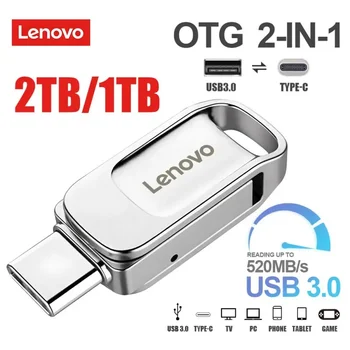 Lenovo USB 3.0 Thumb Usb Флэш-Накопители 1 ТБ Type C Интерфейс OTG Флеш-Накопитель 128 ГБ USB 2 ТБ Флэш-Накопитель Для ПК / Ноутбука / Телефона