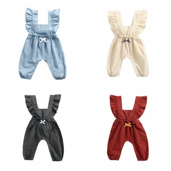 Sanlutoz Хлопковый детский комбинезон, Милая одежда для новорожденных, комбинезон принцессы для маленьких девочек без рукавов с маленьким бантиком