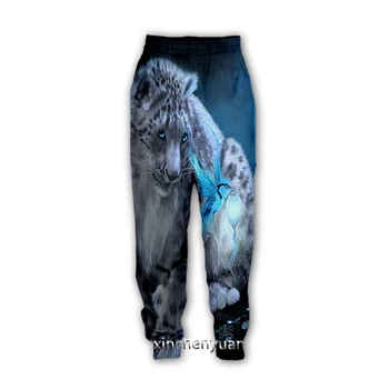 xinchenyuan с 3D принтом Снежного леопарда в виде животных-Повседневные брюки, Спортивные штаны, Прямые брюки, Спортивные штаны, брюки для бега, брюки K80