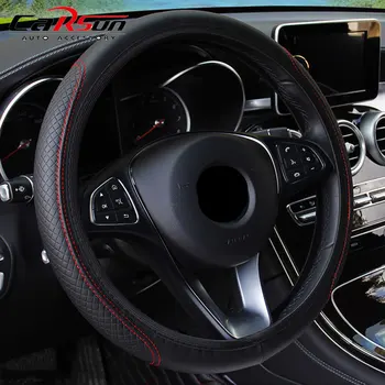 автомобильная Черная Крышка Рулевого Колеса Из Искусственной Кожи для ford Focus Mondeo Fiesta Kuga Escape Vignale stline cmax smax Mustang