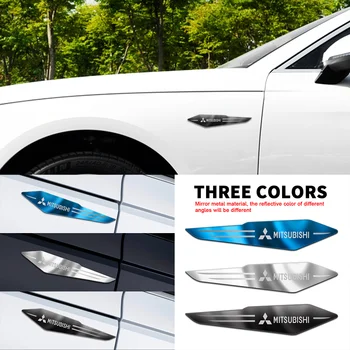 Автомобильный аксессуар из 2 предметов, 3D боковая наклейка из нержавеющей стали для Mitsubishi Competition Evolution Evo X RVR Mirage Grandis Lancer