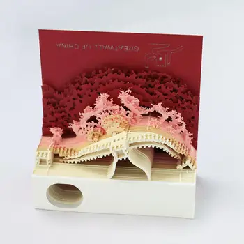 Блок 3D Трехмерная Бумага Для Заметок Бумага Для Культурного Творчества С Вырезанием Заметок Великая Стена В 3D Книжном Храме Симидзу Япония U6X0