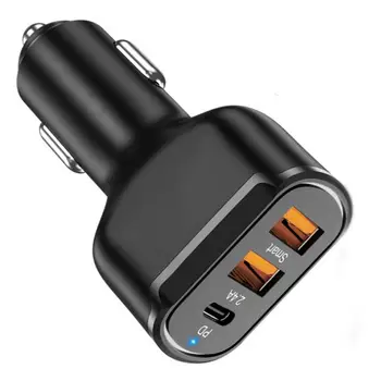 Быстрое автомобильное зарядное устройство USB C, 3 порта подачи питания, автомобильный адаптер PD, беспроводное автомобильное зарядное устройство мощностью 30 Вт, быстрая зарядка, мини-автомобильное зарядное устройство для Smart