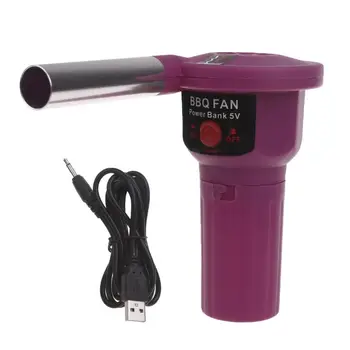 Воздуходувка с питанием от USB 5 В Портативный ручной вентилятор для барбекю с USB-кабелем Инструменты для приготовления пищи на костре для кемпинга Челнока