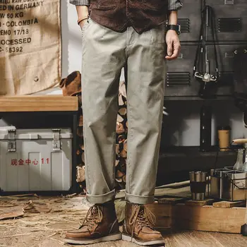 Высококачественные брюки большого размера большого размера Летние мужские брюки-карго с хлопковыми карманами, свободные армейские повседневные брюки в стиле сафари A75