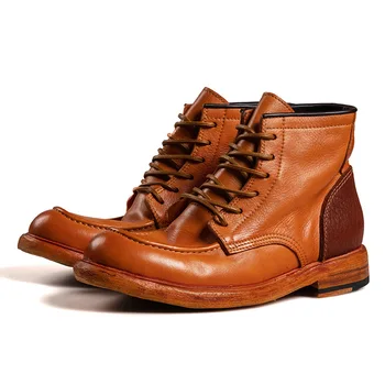 Выстиранные в тяжелой промышленности ботинки Martin, осенне-зимние мужские рабочие ботинки, ботильоны из воловьей кожи с верхом, походные кроссовки для верховой езды