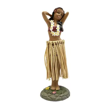 Гавайская кукла на приборной панели, Танцующая девушка, Орнамент, мини Коллекционные фигурки для приборной панели автомобиля, декор для гостиной на день рождения