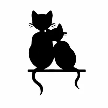 Две кошки влюбляются В изысканную автомобильную наклейку ПВХ Модный бампер Аксессуары для лобового стекла Авто Наклейка для ноутбука Высокое Качество