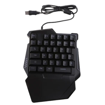 Игровая клавиатура для одной руки с подсветкой RGB, эргономичная клавиатура для мини-игр