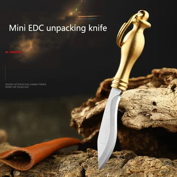 Латунный Мини-нож для распаковки писем Express EDC, Походный нож, Подарочный Ключ, Подвеска, Аварийный инструмент, Складной нож