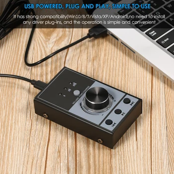 Мультимедийный USB-контроллер громкости компьютера, регулятор звука, регулятор громкости динамика ПК, отключение звука в один клик, подключи и играй