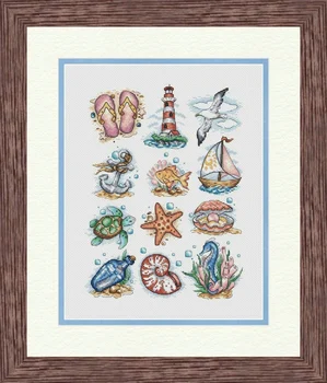 Наборы для вышивания Beach Story 32-40, наборы для вышивания крестиком, хлопчатобумажный батист DIY homefun embroidery Shop2