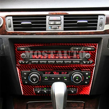 Накладка Центральной Консоли Кондиционера Переменного Тока CD-панели из Углеродного Волокна Для BMW 3 Серии E90 E92 2005-2012 2шт (2 Цвета) Стиль D