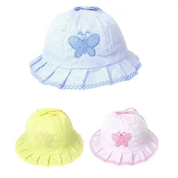 Новое поступление, хит продаж, детские хлопковые шляпки от солнца в летнем стиле для девочек, кепки, хлопковые детские шапочки, детские шляпки-бабочки