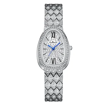 Новые модные водонепроницаемые женские часы в форме змеи, инкрустированные бриллиантами