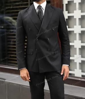 Новый мужской деловой костюм для официальных мероприятий, смокинги для женихов, Свадебная вечеринка, комплект из 2 предметов, куртка и брюки H16