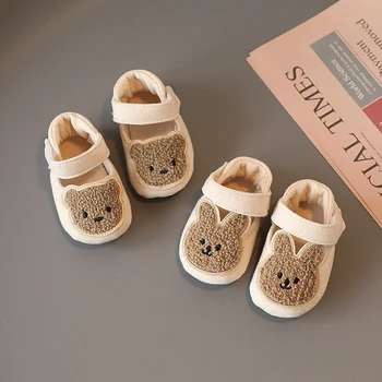 Обувь Для Новорожденных Малышей, Тапочки Для Мальчиков и Девочек, Предходящая Повседневная Обувь, Зимние Маленькие Животные, Первые Ходунки