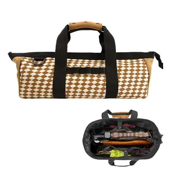Портативная дорожная сумка для хранения, органайзер для посуды, походная сумка для инструментов на полиэстеровой подкладке с широкими ручками