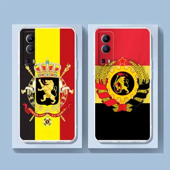 Прозрачный чехол Для VIVO Y30 Y32 Y33S Y50 Y51S Y52S Y53S Y55S Y66 Y77 Y93 Y95 Y97 V20 5G 4G Чехол Funda Coque Shell Флаг Бельгии