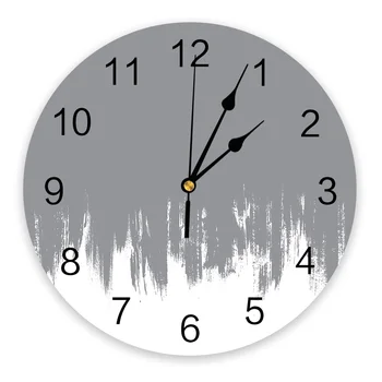 Размазывание абстрактной краски Популярный Серый цвет Большие настенные часы Декор для столовой ресторана Кафе Круглые настенные часы Украшение дома