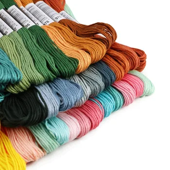 Разноцветные нитки для вышивания крестиком, мотки хлопчатобумажной ткани для шитья, Набор ниток для вышивания, мулине, Набор инструментов для шитья своими руками 24/36/50/100 шт.