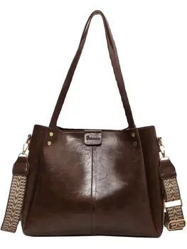 Сумка большой емкости, женская осенне-зимняя высококачественная кожаная сумка-мессенджер, женская сумка-тоут для пригородных поездок