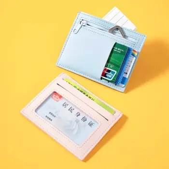 Ультратонкий футляр для карт, обложка для водительских прав, Корейская версия, карман для монет, держатели удостоверений личности, мини-держатель для карт, кошелек на молнии, портмоне для монет