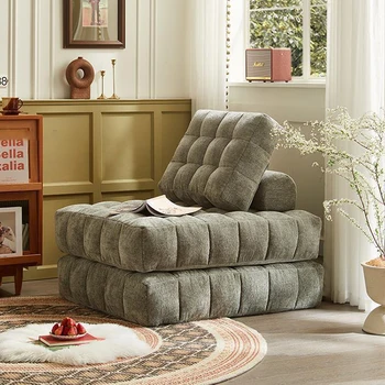 Универсальный диван для гостиной, односпальный диван, губка высокой плотности, поверхность из синельной ткани, современная портативная мебель для ленивого дивана