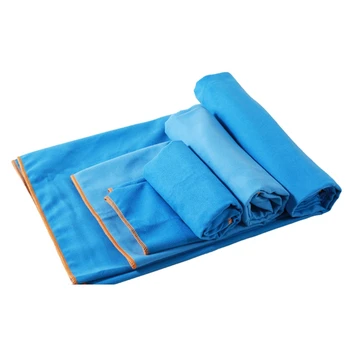 Упаковка сухих полотенец 3 размера, Портативная сумка для полотенец из микрофибры, однотонное двустороннее бархатное спортивное полотенце