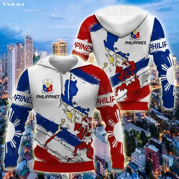 Флаг Филиппин СПОРТИВНАЯ ВЕРСИЯ, толстовка на молнии с 3D принтом, мужской Женский пуловер, толстовка, куртка с капюшоном, Джерси, спортивные костюмы