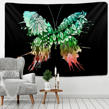Цветной Гобелен с бабочками INS Гобелен в стиле Хиппи Индийский Слон Декор в стиле Бохо Фон Настенная Ткань Гобелены