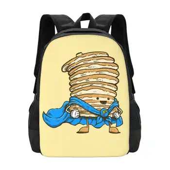 Школьные сумки Captain Pancake, рюкзак для ноутбука, Блинная лепешка для завтрака, симпатичная накидка капитана Супергероя