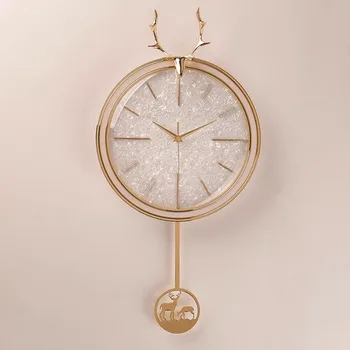 Элегантные Настенные Часы Для Гостиной, Кварцевые Подарочные Настенные Часы, Украшение Ручной Работы, Золотое Круглое Современное Дизайнерское Стекло Zegar Home Decor