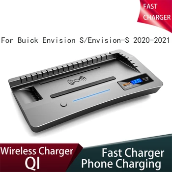 Электроника Автомобильное Беспроводное Зарядное Устройство Qi 15W USB Для Buick Envision S/Envision-S 2020-2021 Быстрая Установка Прикуривателя Телефона