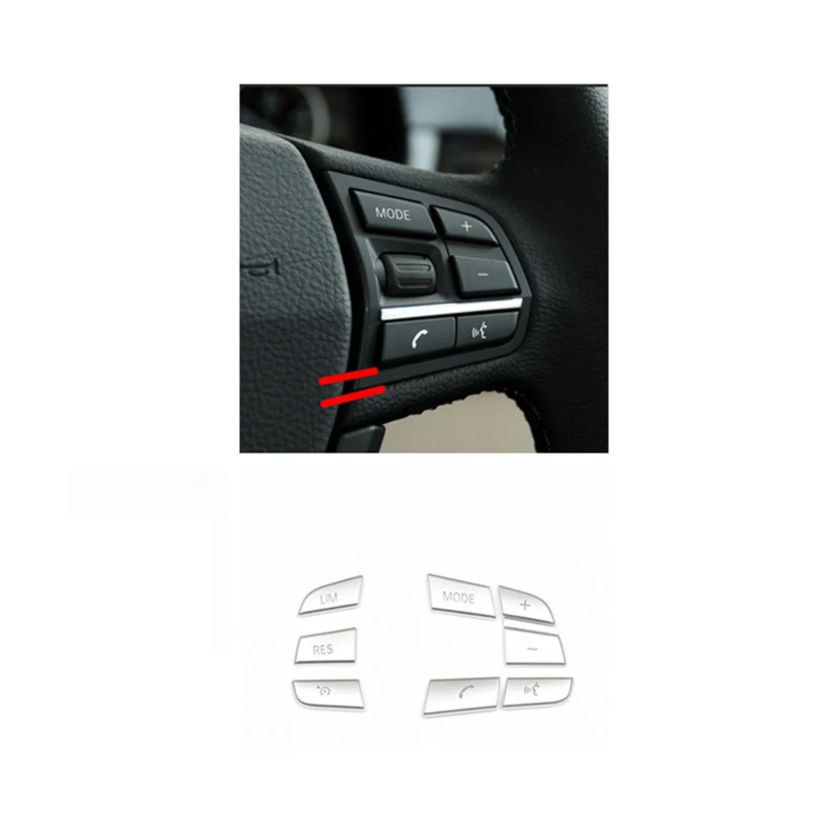 7ШТ Накладка Крышки Переключателя Кнопки Рулевого Колеса Автомобиля для 1 2 3 4 5 7 Серии GT3 GT5 X3 X5 X6 F10 F20 F30 E70 (Низкая1